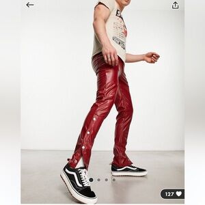 ASOS “leather” SNAP PANTS